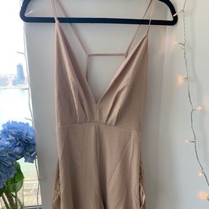 Beige Mini Wrap Romper